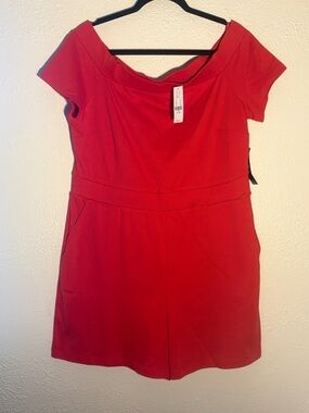 New York & Company Red  Romper Shorts NWT Size XL